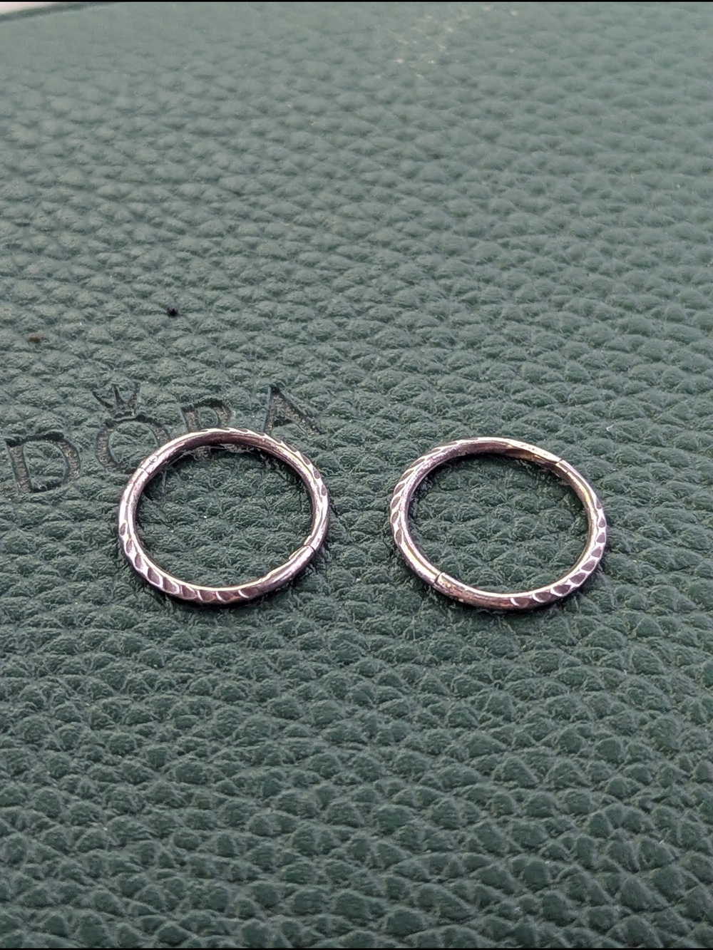 ✨Textured Sterling Silver Clicker Huggie Earrings ✨